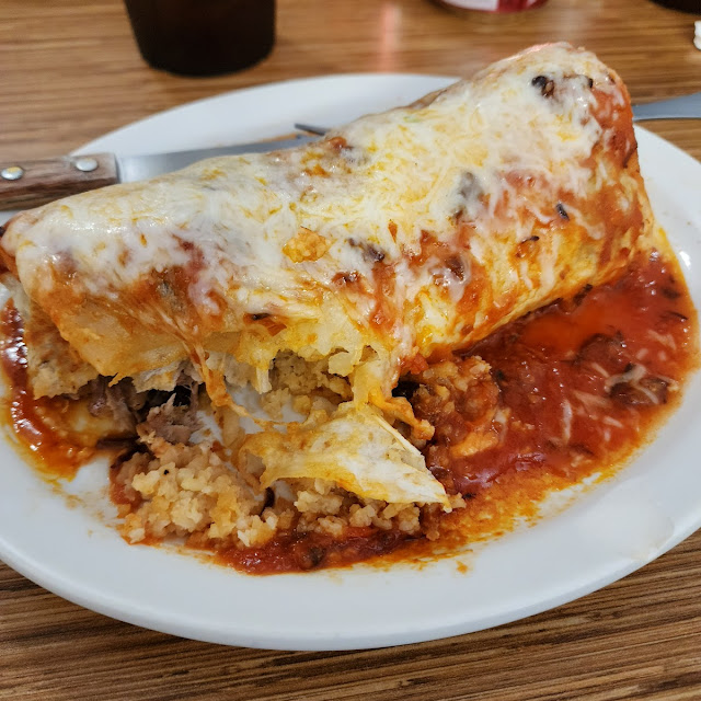 Carne Asada Burrito Wet Red Sauce