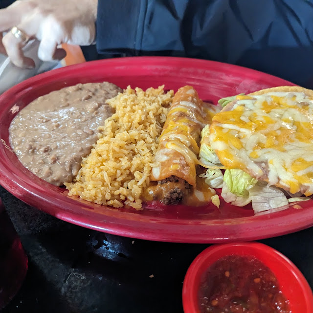 Beef Enchiladas Mom's Dip and Steak Fajitas