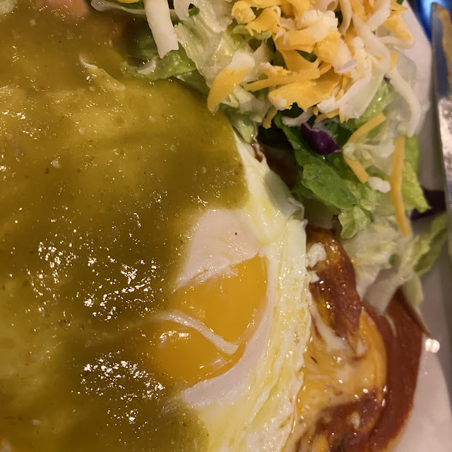 Stacked Enchiladas Served with Mexican Salad