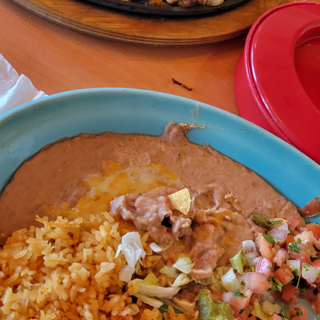 Carne Asada Rice and Refried Beans