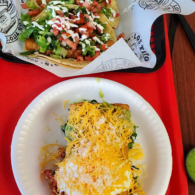 Fish Tacos and Beef Chimichanga