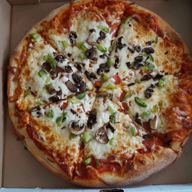 Pepperoni Green Pepper and Mushroom Pizza