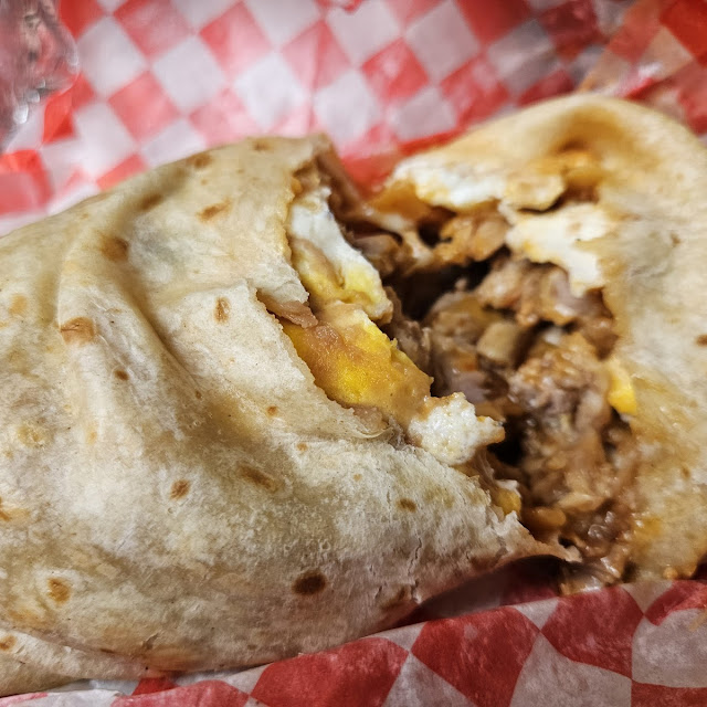 Chilaquiles Burrito Red Sauce Pork Egg Cheese Chilaquiles