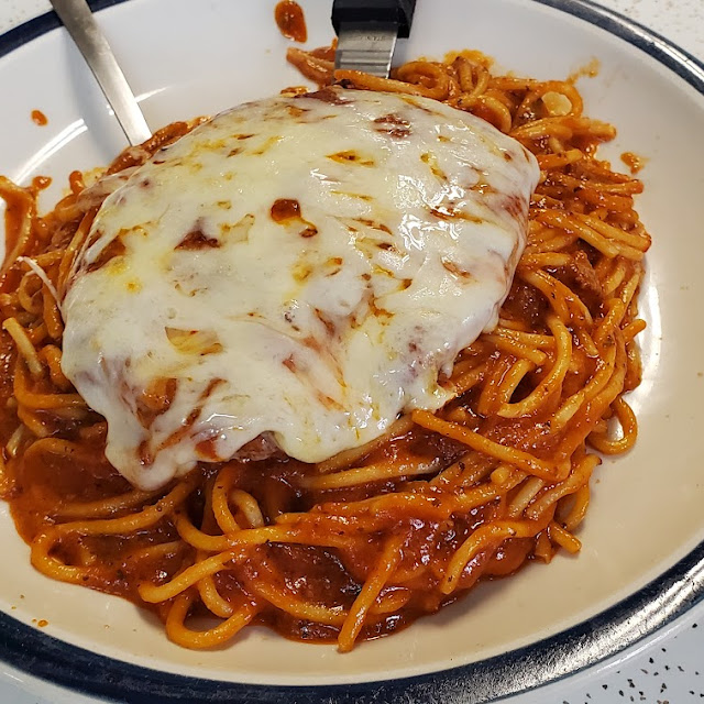 Chicken Parm over Pasta