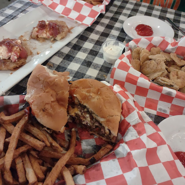 Pimento Cheese Smash Burger and Fries
