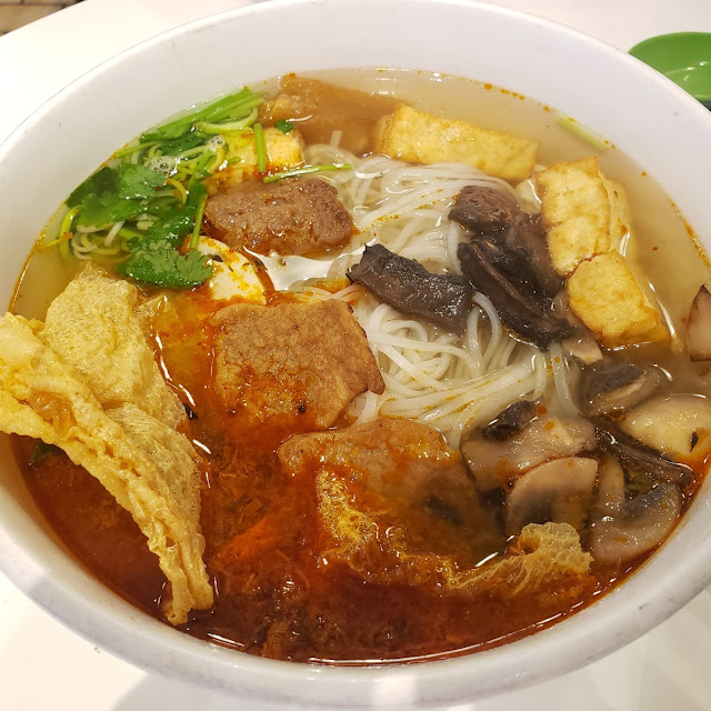 Tofu Skin Mushroom Egg Noodle Soup