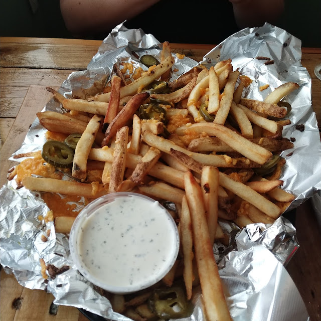Vegan Cheese Fries with Jalapenos