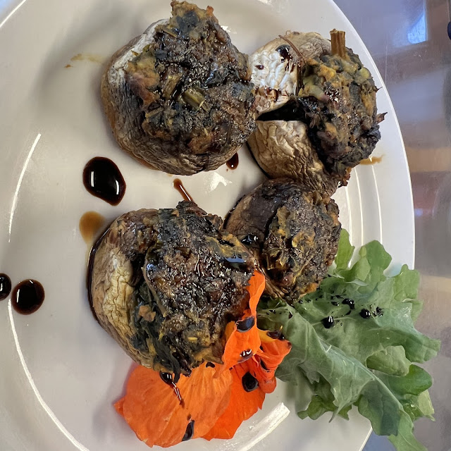 Kale Stuffed Mushrooms