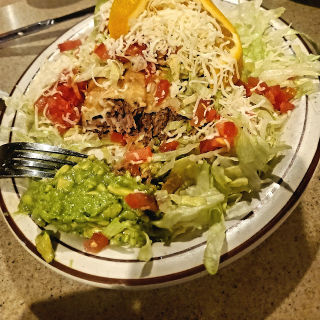 Fried Burrito Flat Tostada