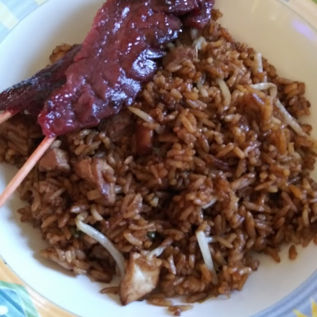 Chicken Fried Rice and Beef Teriyaki Stick