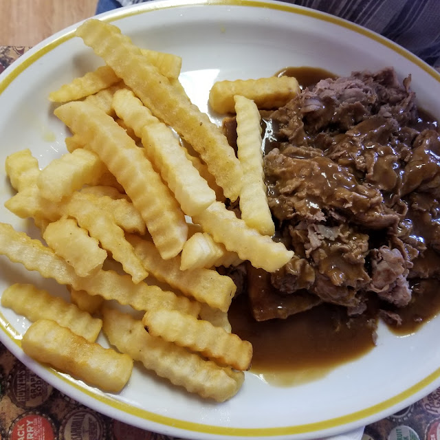 Open Faced Roast Beef with Fries