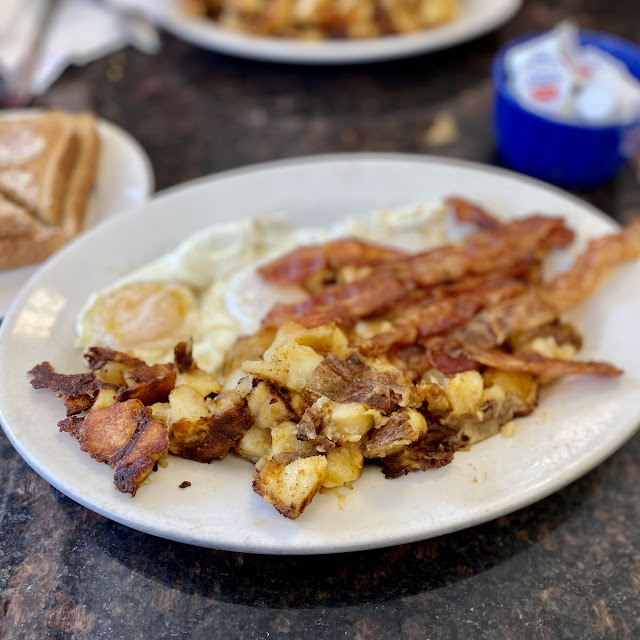 Egg Home Fries and Toast with Bacon Ham or Sausage