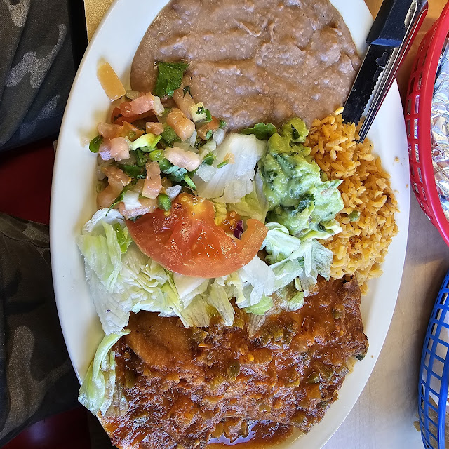 Tampiquena Steak on the Grill with One Enchilada
