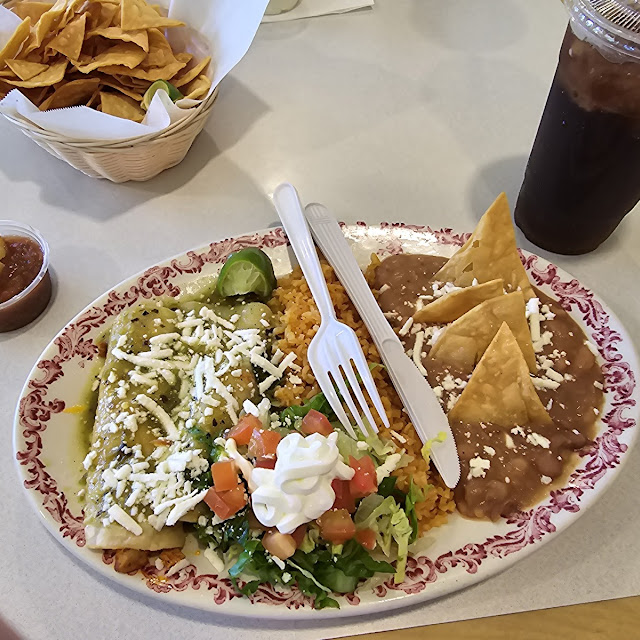 2 Enchiladas Rice & Beans