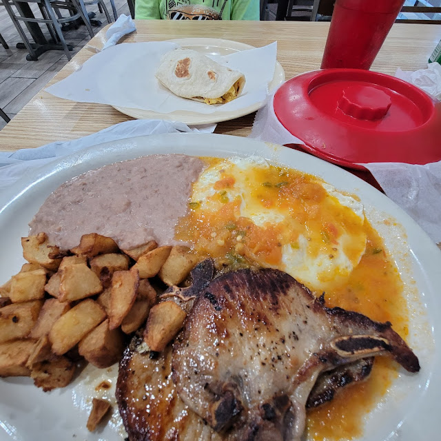 Pork Chops Breakfast Plate