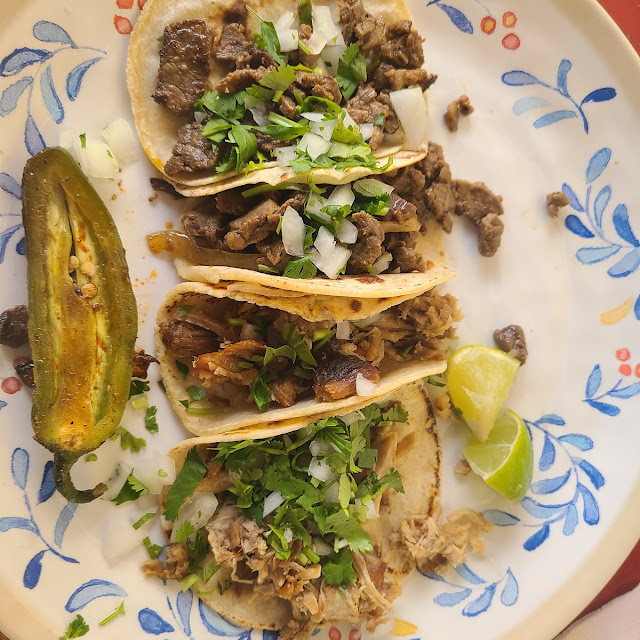Tacos De Carnitas and Tacos De Carne Asada