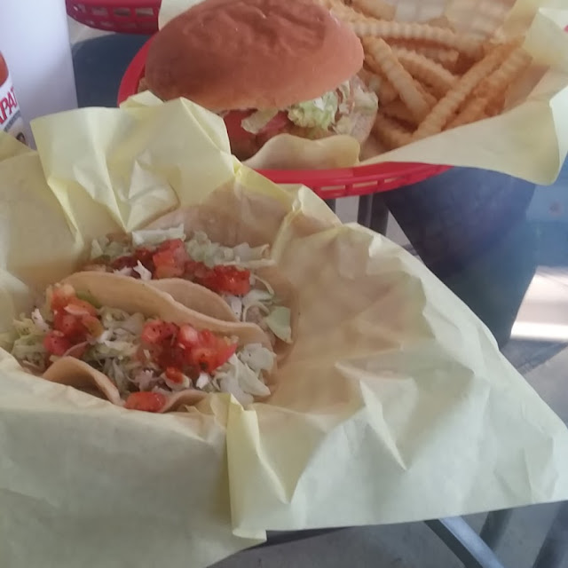 Fish Tacos and Crispy Chicken Sandwich