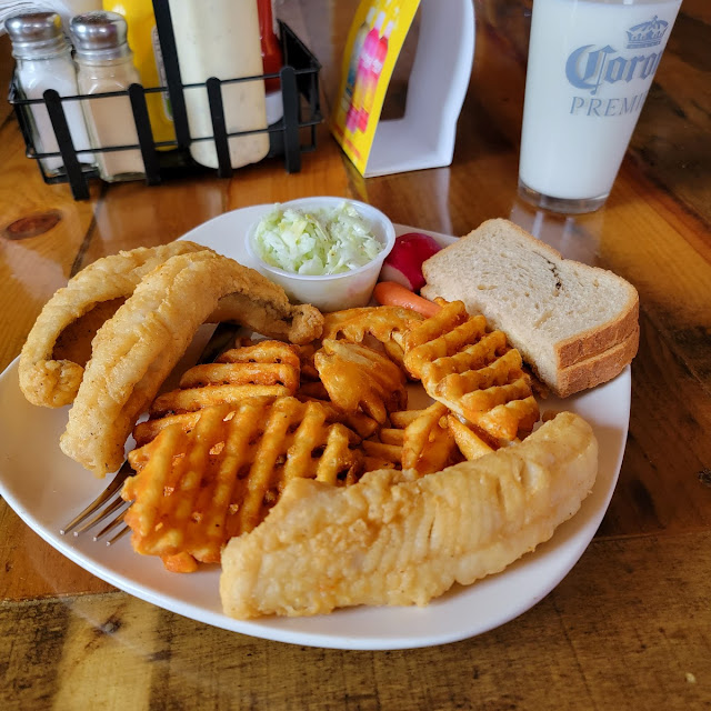 Deep Fried Walleye with Waffle Fries