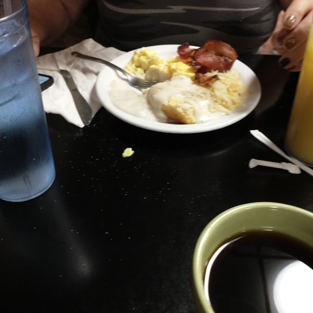 Eggs Bacon Biscuits and Gravy