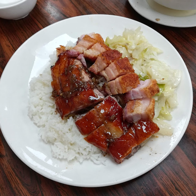 White Rice with Roast Pork and Roast Duck