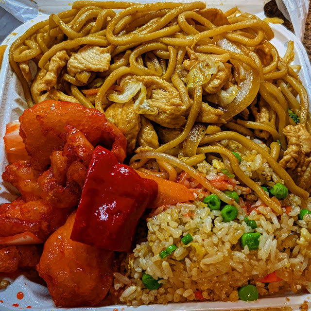 Combo Fried Rice Chow Mein and Sweet and Sour Chicken