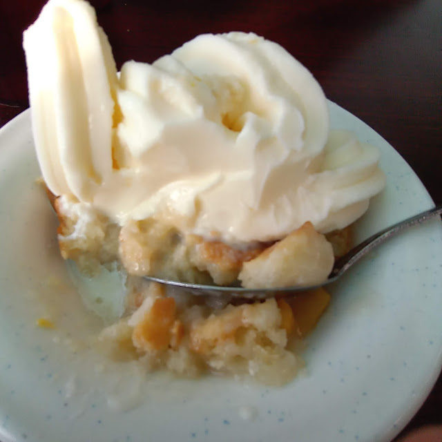 Vanilla Ice Cream and Peach Cobbler