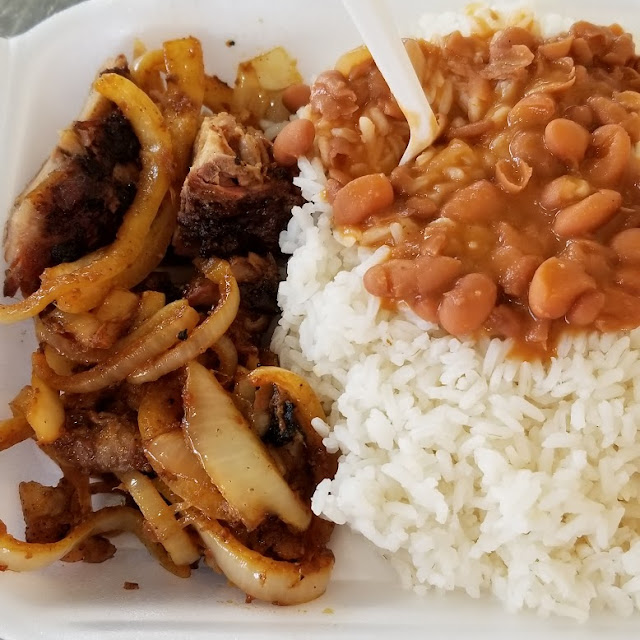 Pernil De Cerdo Arroz Blanco Y Red Beans