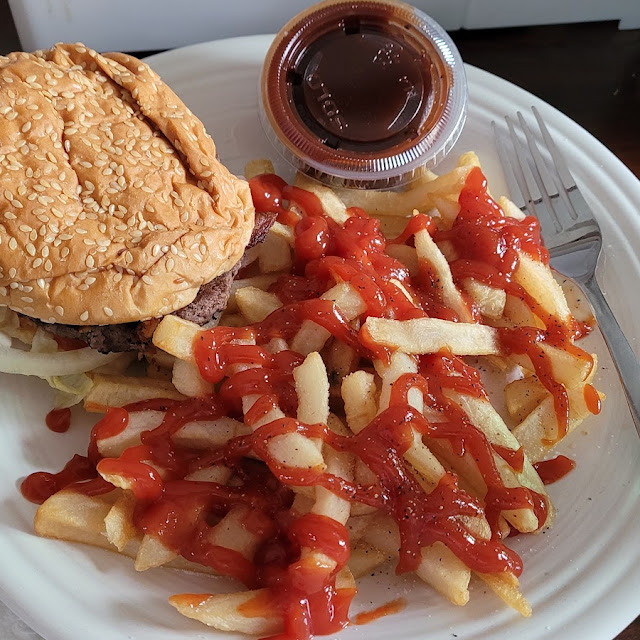 French Fries with Bacon Hamburger