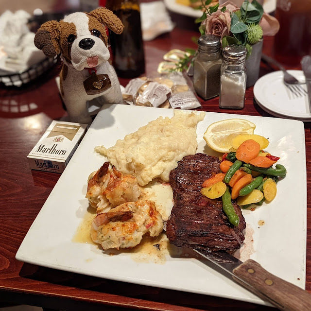 Charlie Is Drooling Steak and Ahrimp
