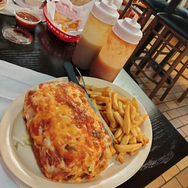Steak Chimichanga Suiza