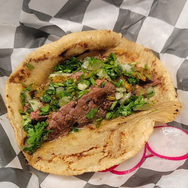 Sirloin Carne Asada Taco on Homemade Fresh Corn Tortilla