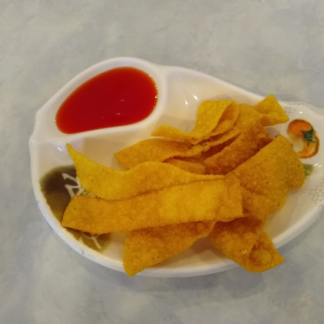 Wonton Chips with Sweet and Sour Sauce
