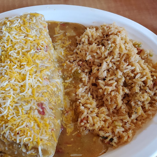 Green Chile Pork Burrito Combination Platter