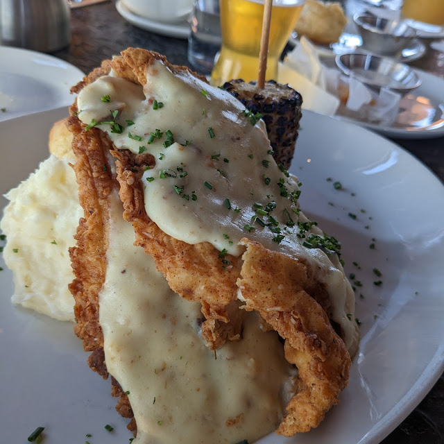 Fried Chicken Steak with Mashed Potatoes