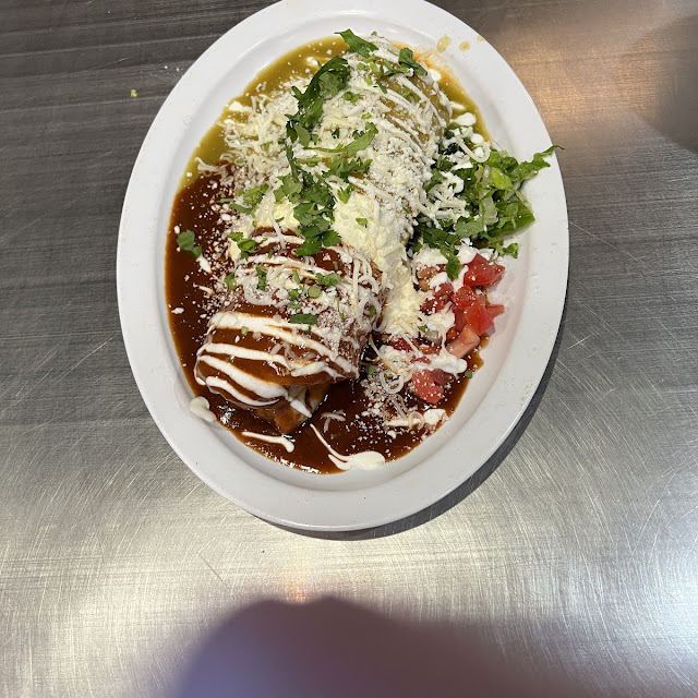 Chili Verde Wet Burrito Christmas Style