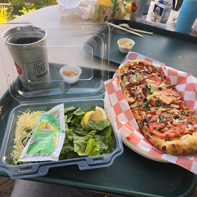 Caesar Salad with Pizza Margherita