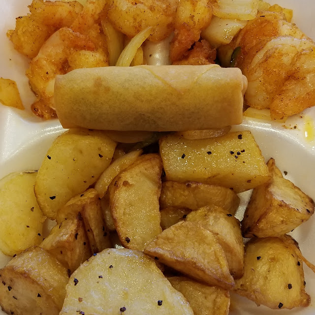 Buttered Potatoes and Cajun Shrimp