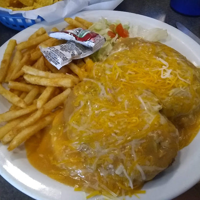 Mexican Hamburger Slopper with Fries