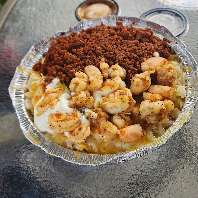 Chorizo with Shrimp Baked Potatoe