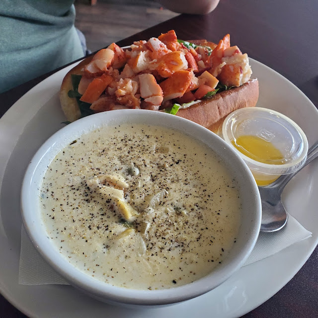 Lobster Roll with Seafood Chowder