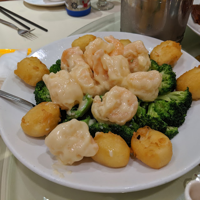 時菜炒蝦球 jumbo shrimp w vegetable