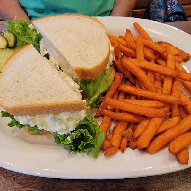 Chicken Salad Sandwich with Sweet Potato Fries