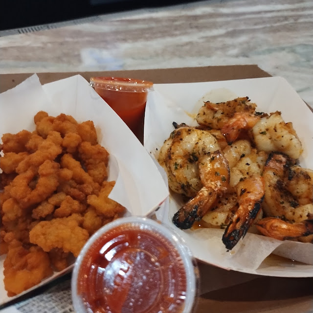 Clam Strips Grilled Shrimp