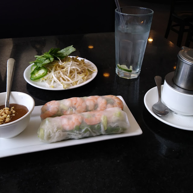 Shrimp Summer Roll and Coffee