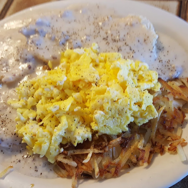 Biscuits and Gravy Scrambled Eggs Bacon