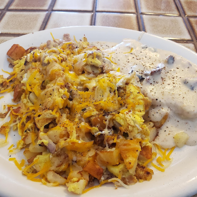 Sausage Mess and Biscuits and Gravy