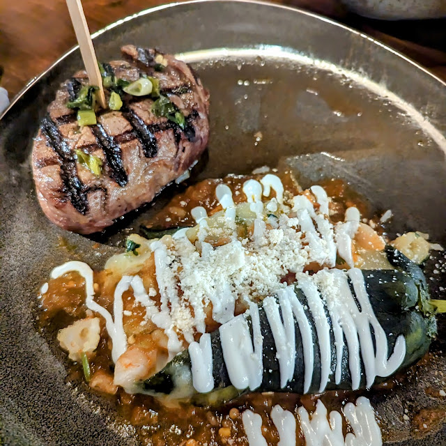 Filet Mignon and Shrimp Chile Relleno