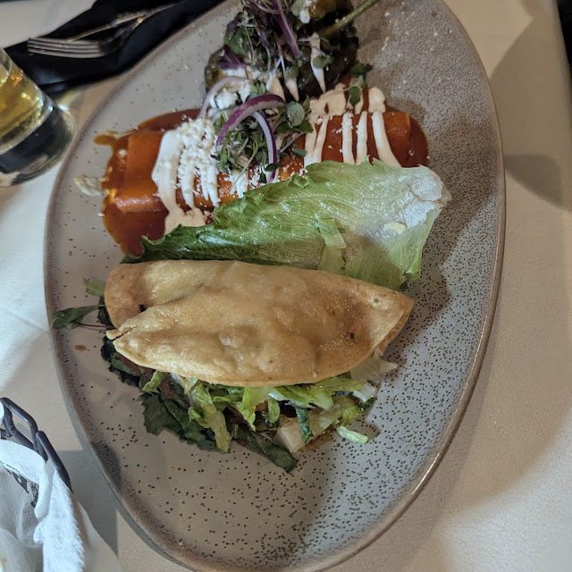Taco Enchilada and Chile Relleno