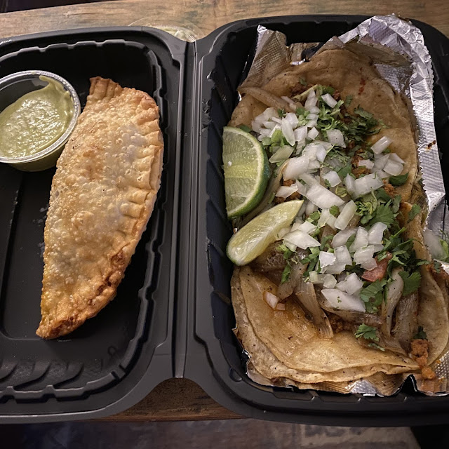 Birria Empanada and Chorizo Tacos
