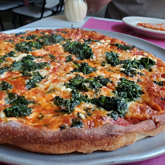 Spinach Feta Thin Crust Pizza